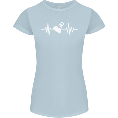 Pulse Badminton Player Funny ECG Womens Petite Cut T-Shirt