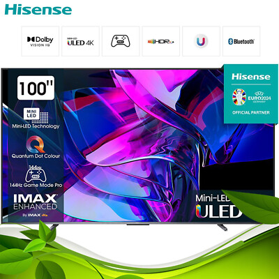Hisense 100U7KQ 100 Zoll Quantum Fernseher 4K UHD Smart TV Mini LED ULED 144Hz 