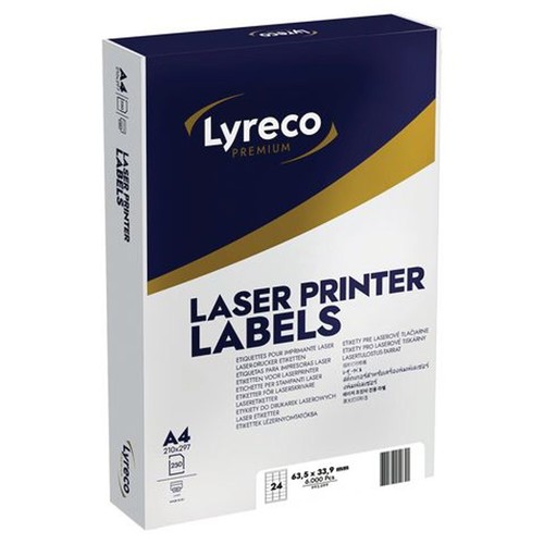 Lyreco Verpackung Etiketten für Kopierer, Tintenstrahl, Drucker - Total 6000