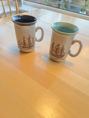 The Barque Jane Blair Tassen Hergestellt in Churchill England Große Schiffe Design X2 Vintage