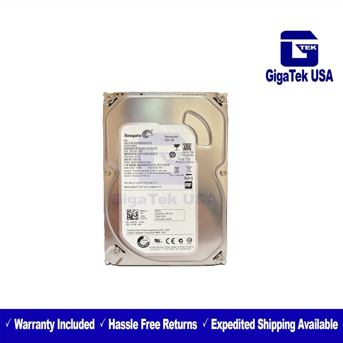 Seagate ST500DM002 500GB 7.2K 6G 16MB 3.5in SATA Desktop