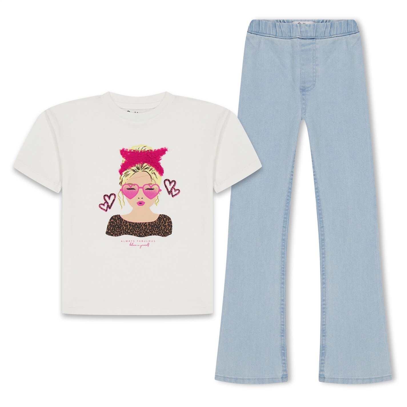 Футболка для девочек младшего возраста Be You Kids и расклешенные комплекты одежды для бега трусцой
