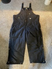 NOS Carhartt Extremes Arctic R33 BLK Quilted Insulated Bib Overalls Men's 46x28