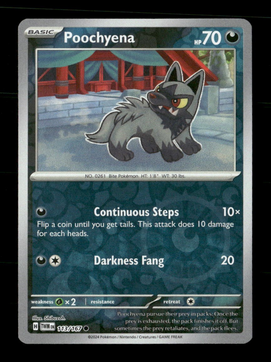 Poochyena 113/167 Twilight Masquerade Reverse Holo NM/M Pokemon