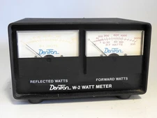 VERY GOOD DENTRON W-2 TWIN METER DUAL RANGE POWER AND SWR METER W/ REMOTE SENSOR