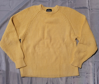 Woolich 9222 Mens Large Yellow Mist Sweater Ramie Cotton Wpl6635