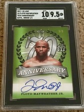 2017 GREEN Leaf Sports 1/1 Floyd Mayweather Jr.  SGC 9.5 AUTO 10