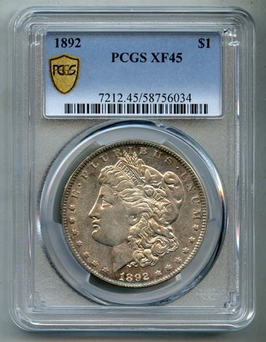 1892 Morgan Silver Dollar PCGS XF 45