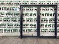 INTERNAL COMMERCIAL FRENCH DOORS GREY ALUMINIUM EXTERNAL EXTERIOR SHOP FRONT