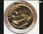 24k Gold Plate Rare Old US 1977 Liberty Roosevelt Dime Collector Collection Coin