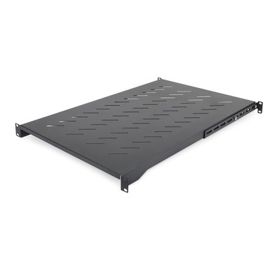 StarTech.com 1U 4-Post Server Rack Shelf, Vented, Adjustable 28-34.4in, Black 
