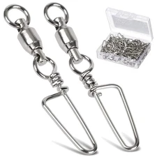 High Strength Fishing Snap Swivels - 25 Pcs, 180lb Capacity, Corrosion Resistant