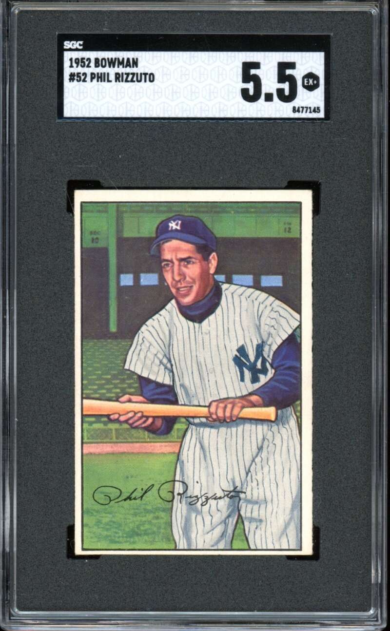 1952 Bowman #52 Phil Rizzuto Yankees HOF SGC 5.5 EX+