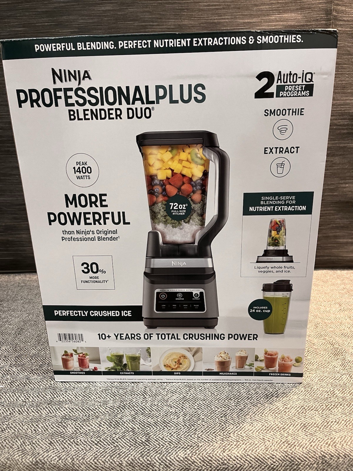 Ninja Professional Plus Blender Duo 1400W 72oz Pitcher & 24oz Cup Auto-iQ