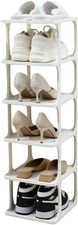 6 tier Narrow Shoe Storage Rack, Compact Single Shoerack Stand for Slim Space
