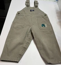 Vintage OshKosh B'gosh Vestbak Toddler Size 3T Tan Overalls Wildlife Watching
