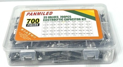 PANMILED 700pcs Electrolytic Capacitor Kit 35 Values Assorted Set - Broken Case