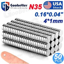 50Pcs 4mm 1mm Super Strong Round Disc Magnets Rare-Earth Neodymium Magnet N35