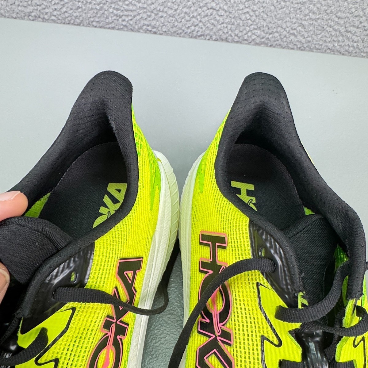 Hoka Shoes Mens 11D Green Mach X 3 Road Running Neon Citrus Lime Fitness Gym Hoka® M Mach X 3 Neon Hoka Citrus/ Neon Lime | Footshop main image 3