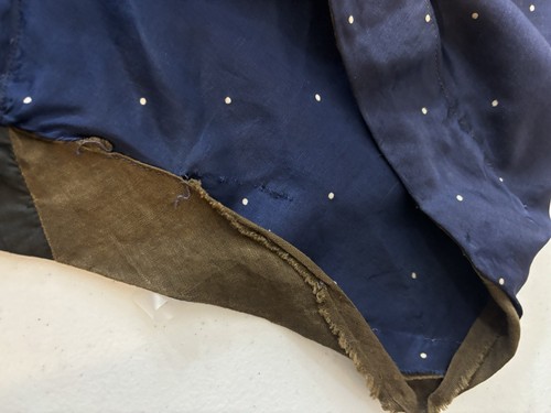 Antiguo Vestido Eduardiano Azul Seda Lunares Tapiz Borde 1910 Vestido Victoriano S - Imagen 4 de 24