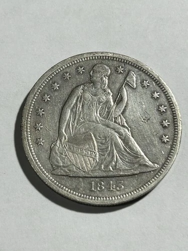 1843 Seated Liberty One Dollar Vf- Xf  Look!!