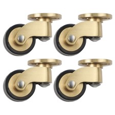 Brass Casters 4pcs 360 Degree Rotation Wheels for Sofas and Shelves