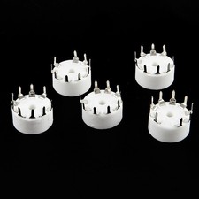5PCS 9 Pin Porcelain Tube Socket for 12AX7 For U7 For T7 ECC83 Audio Devices