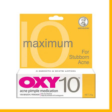 OXY 10 Maximum Strength Acne Pimple Cream 25g, Benzoyl Peroxide 10 , medium pack
