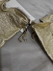 Le Copains Luxury Lambskin Leather Silk Lined Gloves Sz 6 1/2 Metallic GOLD — photo 4