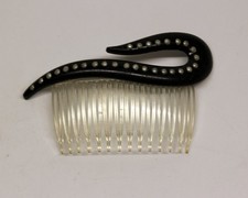 Vintage Faux Tortoise Shell Faux Pearl Hair Comb