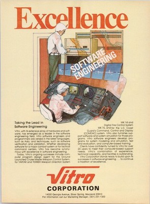 Vitro Corporation Vintage Software Engineering Print Ad 1985