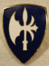 Vintage US Army 65th Infantry Halberd Axe Head Lapel Pin