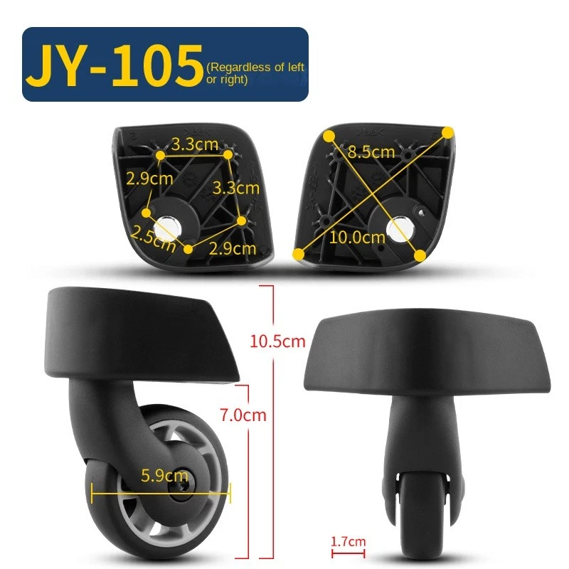 适用于新秀丽 JY-105 行李箱车轮替换行李箱通用乳清 — 第 2/4 张图片