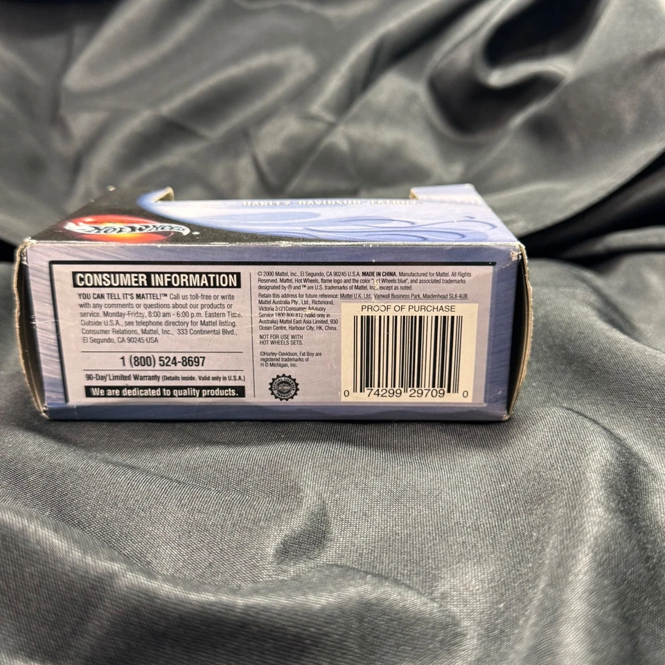 100% Hot Wheels Harley-Davidson Fat Boy Motorcycle Limited Edition Adult Car - Image 4 of 4