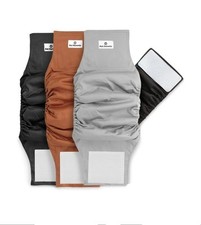 Pet Parents Washable Belly Bands for Male Dogs, 3pack Extendrs, Large, Natural