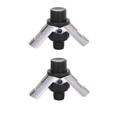 2x Stainless Steel Vacuum Champagne Stopper Built-in Pressure Pump Reusable