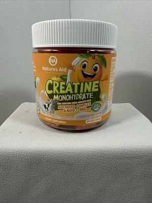 Natures Aid Creatine Monohydrate Soft Chews Gummy 6400mg - 60 Count - Ex: 12/26