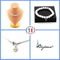 Mineralien Und Edelsteine. Schmuckset Armband Halskette 10 Perlen Howlite 8 Mm.