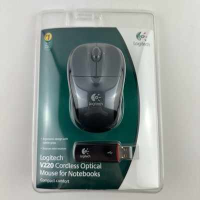 Logitech Cordless Optical Mouse V220 for Notebooks Compact Comfort New Sealed
