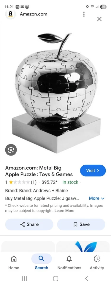 The Big Apple bola quebra-cabeça de metal na caixa excelente estado - Imagem 4 de 4