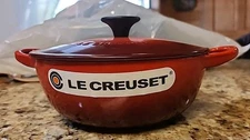 Le Creuset Marmite 18cm 7 in 1.5 Qt Cherry Red Soup Pot Enamel Cast Iron NWOB 