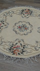 AUTHENTIC CHINSE ART DECO HAND MADE CHINESE FERECH DESIGN ROUND RUG 4x4 FT — photo 3