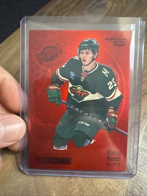 2022-23 SkyBox Metal Universe Marco Rossi #158 Precious Metal Gems Red #/100
