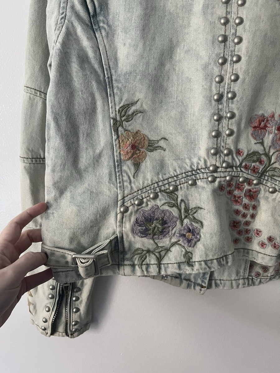 Veste en jean à manches longues style Boho pour femme | Tendance Fleurie
