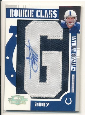 2007 Donruss Threads Anthony Gonzalez Letterman RC Auto  ''G'' 033/160