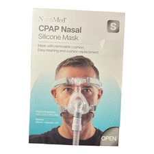 New NuvoMed CPAP Nasal Silicone Mask Size S Small + Headgear | Removable Cushion
