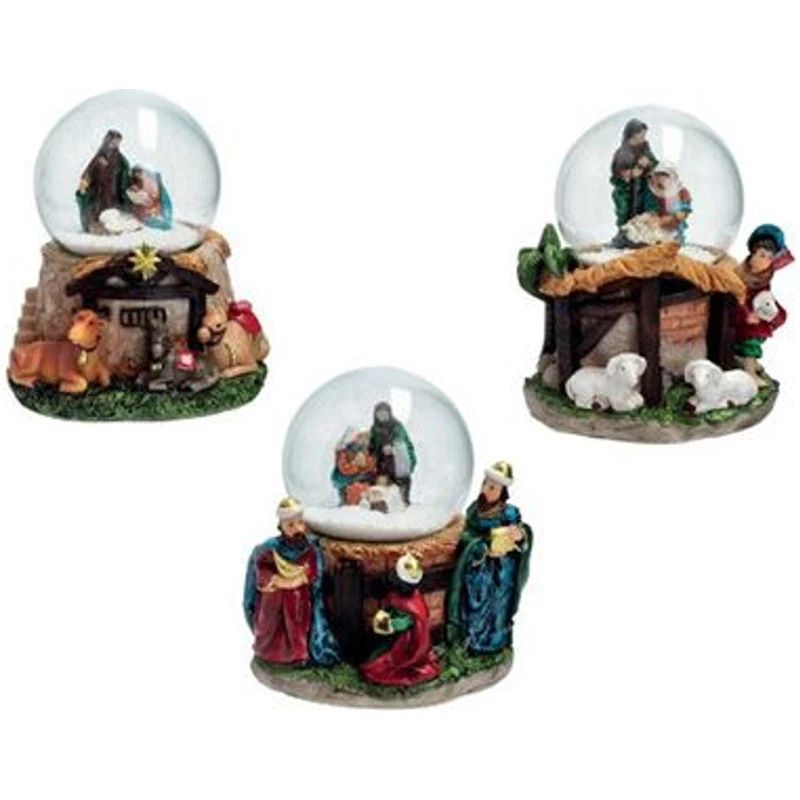 Palla di Neve con Natività Presepe BRANDANI Sfera Vetro Natale Assortiti