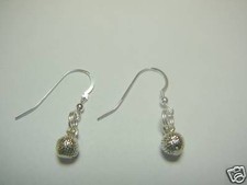 Sterling Silver Basketball Earrings, French Wires