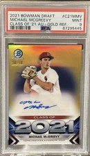 2021 Bowman Draft Michael McGreevy 18/50 Gold Class of Refractor Autograph PSA 9