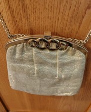 VTG Gold Lam Evening Bag w Chain Handle